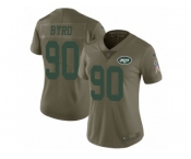 Women Nike New York Jets #90 Dennis Byrd Limited Olive 2017 Salute to Service NFL Jersey