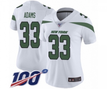 Women's New York Jets #33 Jamal Adams White Vapor Untouchable Limited Player 100th Season Football Jersey