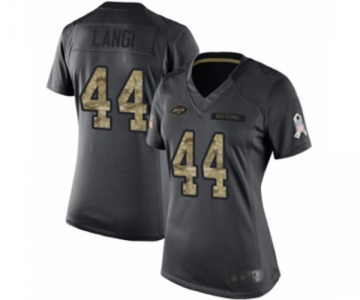 Women's New York Jets #44 Harvey Langi Limited Black 2016 Salute to Service Football Jersey
