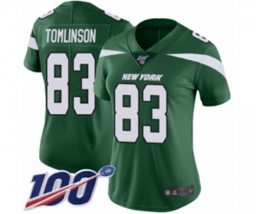 Women's New York Jets #83 Eric Tomlinson Green Team Color Vapor Untouchable Limited Player 100th Season Football Jersey