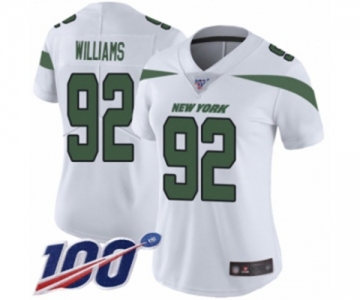 Women's New York Jets #92 Leonard Williams White Vapor Untouchable Limited Player 100th Season Football Jersey