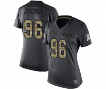 Women's New York Jets #96 Henry Anderson Limited Black 2016 Salute to Service Football Jersey