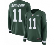 Women's Nike New York Jets #11 Robby Anderson Limited Green Therma Long Sleeve NFL Jersey