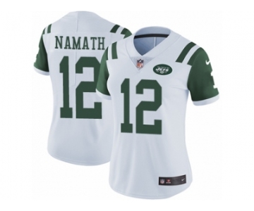 Women's Nike New York Jets #12 Joe Namath Vapor Untouchable Limited White NFL Jersey