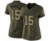 Women's Nike New York Jets #15 Brandon Marshall Limited Green Salute to Service NFL Jersey
