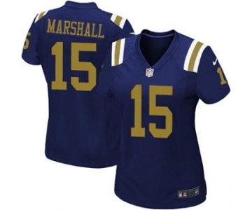 Women's Nike New York Jets #15 Brandon Marshall Navy Blue Alternate NFL Jersey