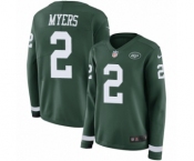 Women's Nike New York Jets #2 Jason Myers Limited Green Therma Long Sleeve NFL Jersey