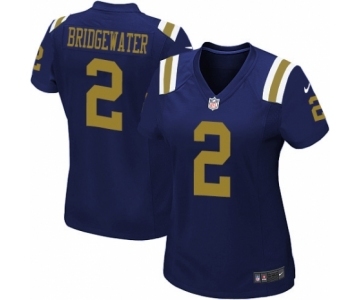 Women's Nike New York Jets #2 Teddy Bridgewater Limited Navy Blue Alternate NFL Jersey