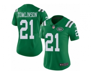 Women's Nike New York Jets #21 LaDainian Tomlinson Limited Green Rush NFL Jersey