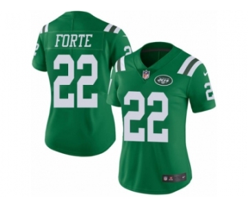 Women's Nike New York Jets #22 Matt Forte Limited Green Rush NFL Jersey