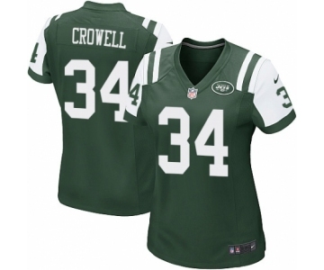 Women's Nike New York Jets #34 Isaiah Crowell Game Green Team Color NFL Jersey