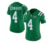 Women's Nike New York Jets #4 Lac Edwards Limited Green Rush NFL Jersey