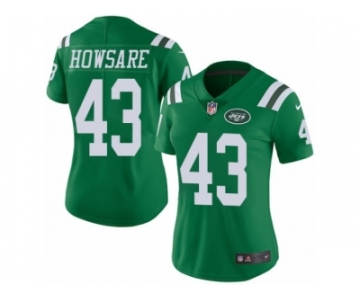 Women's Nike New York Jets #43 Julian Howsare Limited Green Rush NFL Jersey