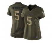 Women's Nike New York Jets #5 Christian Hackenberg Green Stitched NFL Limited Salute to Service Jersey