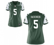Women's Nike New York Jets #5 Christian Hackenberg Green Team Color NFL Jersey
