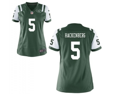 Women's Nike New York Jets #5 Christian Hackenberg Green Team Color NFL Jersey