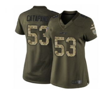 Women's Nike New York Jets #53 Mike Catapano Limited Green Salute to Service NFL Jersey