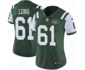Women's Nike New York Jets #61 Spencer Long Green Team Color Vapor Untouchable Elite Player NFL Jersey