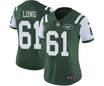 Women's Nike New York Jets #61 Spencer Long Green Team Color Vapor Untouchable Limited Player NFL Jersey