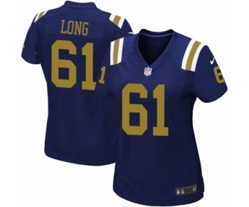 Women's Nike New York Jets #61 Spencer Long Limited Navy Blue Alternate NFL Jersey