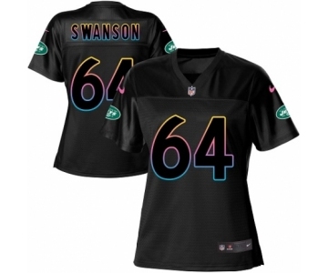 Women's Nike New York Jets #64 Travis Swanson Game Black Fashion NFL Jersey
