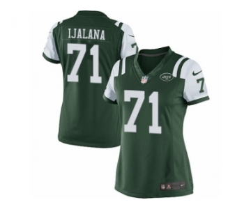 Women's Nike New York Jets #71 Ben Ijalana Limited Green Team Color NFL Jersey