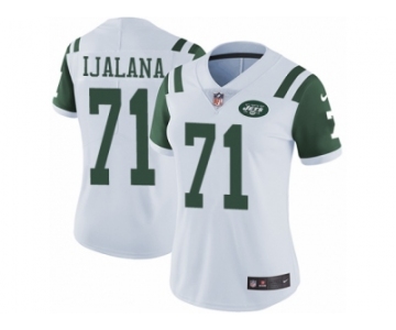 Women's Nike New York Jets #71 Ben Ijalana Vapor Untouchable Limited White NFL Jersey