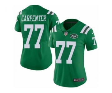 Women's Nike New York Jets #77 James Carpenter Limited Green Rush NFL Jersey
