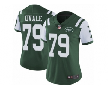 Women's Nike New York Jets #79 Brent Qvale Vapor Untouchable Limited Green Team Color NFL Jersey