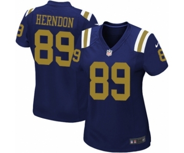 Women's Nike New York Jets #89 Chris Herndon Limited Navy Blue Alternate NFL Jersey