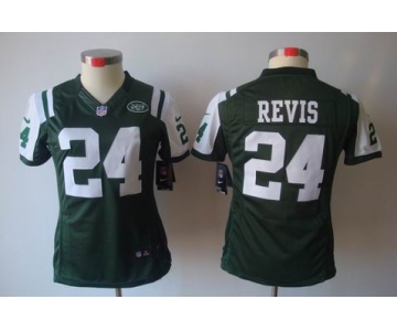 nike women nfl jerseys new york jets #24 revis green[nike limited]