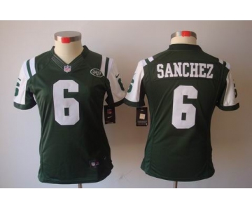 nike women nfl jerseys new york jets #6 sanchez green[nike limited]