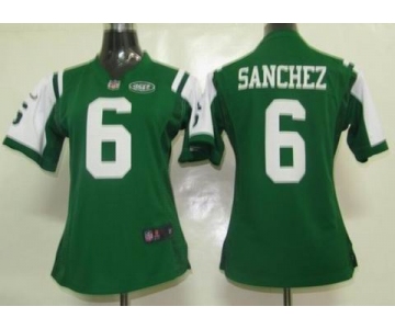 nike women nfl jerseys new york jets #6 sanchez green[nike]
