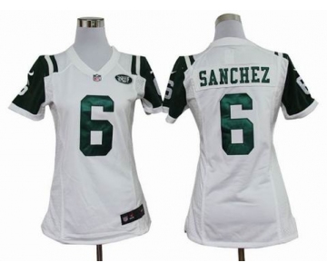 nike women nfl jerseys new york jets #6 sanchez white[nike]