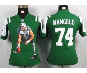 nike women nfl jerseys new york jets #74 mangold green[portrait fashion]