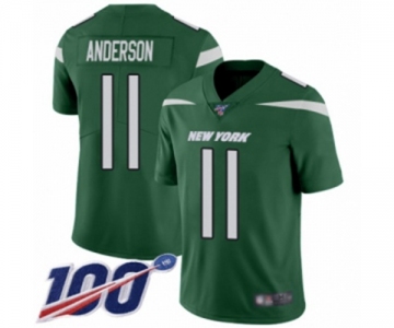 Youth New York Jets #11 Robby Anderson Green Team Color Vapor Untouchable Limited Player 100th Season Football Jersey
