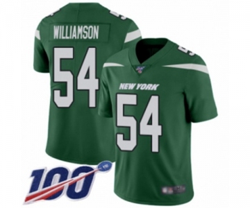 Youth New York Jets #54 Avery Williamson Green Team Color Vapor Untouchable Limited Player 100th Season Football Jersey