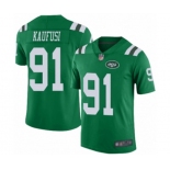 Youth New York Jets #91 Bronson Kaufusi Limited Green Rush Vapor Untouchable Football Jersey