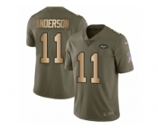 Youth Nike New York Jets #11 Robby Anderson Limited Olive Gold 2017 Salute to Service NFL Jersey