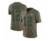 Youth Nike New York Jets #12 Joe Namath Limited Olive 2017 Salute to Service NFL Jerseye