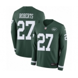 Youth Nike New York Jets #27 Darryl Roberts Limited Green Therma Long Sleeve NFL Jersey