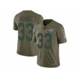 Youth Nike New York Jets #33 Jamal Adams Limited Olive 2017 Salute to Service NFL Jersey