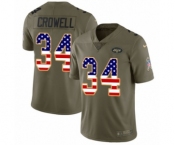 Youth Nike New York Jets #34 Isaiah Crowell Limited Olive USA Flag 2017 Salute to Service NFL Jersey