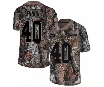 Youth Nike New York Jets #40 Trenton Cannon Limited Camo Rush Realtree NFL Jersey