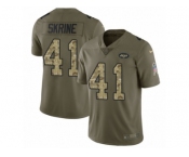 Youth Nike New York Jets #41 Buster Skrine Limited Olive Camo 2017 Salute to Service NFL Jersey
