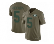 Youth Nike New York Jets #5 Christian Hackenberg Limited Olive 2017 Salute to Service NFL Jersey