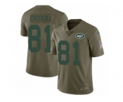 Youth Nike New York Jets #81 Quincy Enunwa Limited Olive 2017 Salute to Service NFL Jersey