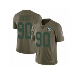 Youth Nike New York Jets #90 Dennis Byrd Limited Olive 2017 Salute to Service NFL Jersey
