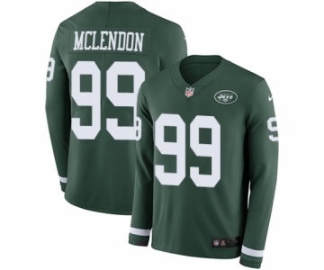 Youth Nike New York Jets #99 Steve McLendon Limited Green Therma Long Sleeve NFL Jersey