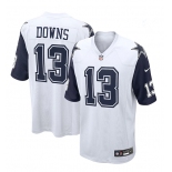 Men's Dallas Cowboys #13 Downs Game White Throwback Alternate Football Jersey Men's Dallas Cowboys #13 Downs Game White Throwback Alternate Football Jersey